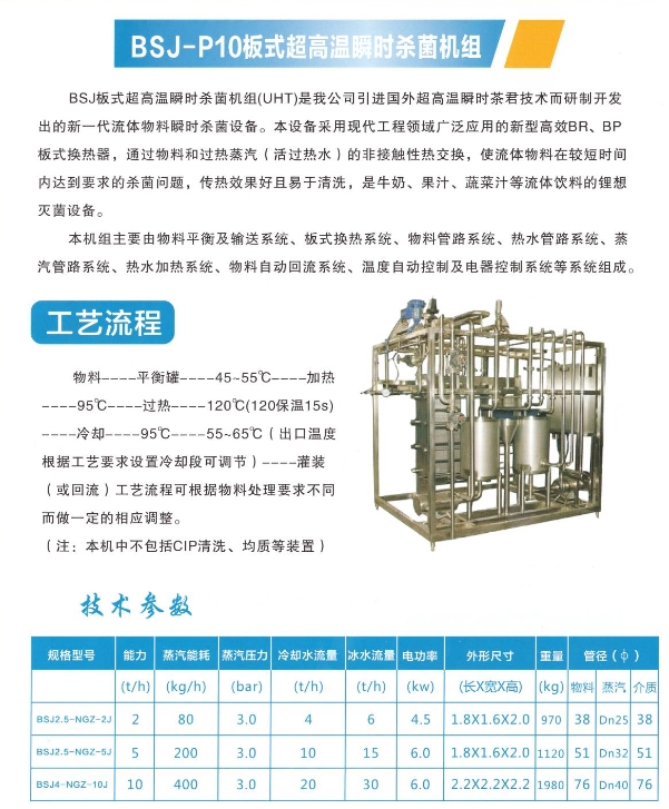 BSJ-P10板式超高溫瞬時殺菌機(jī)組2